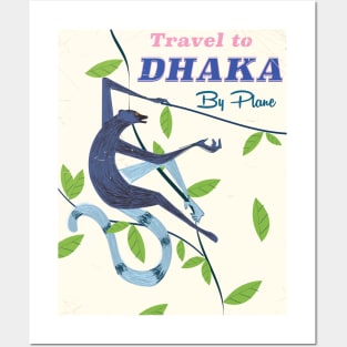 Dhaka, Bangladesh monkey vintage flight poster. Posters and Art